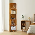 thumbnail image 4 of Premium Multi-Tier Corner Shelf in Brown to Maximize Space Utilization Corner Bookcase, A-Shaped Display Bookshelf, Multifunctional Storage Display Stand for Home, 4 of 11