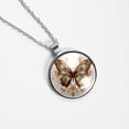 thumbnail image 4 of Butterfly Glass Circular Pendant Necklace - Stylish Jewelry Statement Piece, 4 of 5