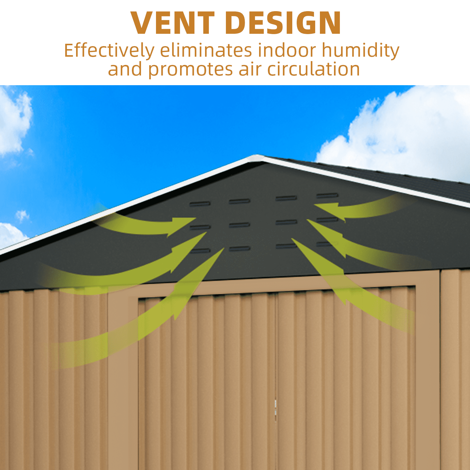 Tzou 8x12FT Metal Garden Shed w/Lockable Doors & Sloped Roof – Reinforced Galvanized Steel Tool/Bike Storage for Backyard, Patio, Poolside (Weather-Resistant)