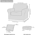 thumbnail image 3 of JIAN YA NA Stretch Velvet Sofa Cover with Separate Cushion Slipcover ((Light Gray, 2 Seater-5 Pieces), 3 of 12