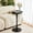 Black-Turned Leg, variant on Beuway Small Round Side Table with Raised-Edge Tabletop,Modern Coffee End Table with Soild Wood Leg(Brown)