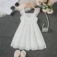 thumbnail image 4 of Gaexia Girls Dresses ,Girls Summer Dresses Casual Flutter Sleeve Chiffon Dress For Toddlers Kids Comfortable Elastic Waist Party Outfit (White,2-3 Years), 4 of 7
