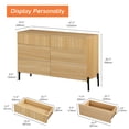 thumbnail image 4 of WAMPAT 47.2" Wood Accent Cabinet with Drawers, Modern Credenza Storage Cabinet with Minimalist Reeded Design for Living Room, Kitchen, Dining Room, Hallway, 4 of 8