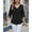 Black, variant on Women's split sleeve ruffle blouse, V neck lightweight chiffon fabric loose fit solid color shirt for office wear and semi formal occasions, Black M