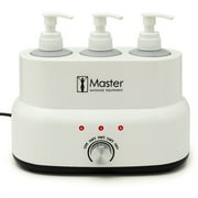 Master Massage Oil and Lotion Warmer with 3 Bottles, White, 11"