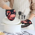 thumbnail image 6 of Pofeuu Colorful Floral Flamingo Print Thickened Mini Silicone Oven Mitts Heat Resistant, Rubber Oven Mitt Gloves, Finger Pinch Grips, Pot Holder, Silicone Potholder, 6 of 7