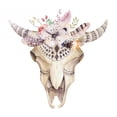 thumbnail image 2 of Watercolor Bohemian Cow Skull Wall Decal Wallmonkeys Peel and Stick Graphic (12 in H x 12 in W) WM502480, 2 of 4
