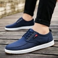 thumbnail image 4 of zuwimk Men's Fashion Sneakers,Men's Pure Casual Low Top Lace Up Skate Shoe Sneaker Blue, 4 of 5