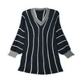 thumbnail image 5 of GEWSEY Womens Oversized Striped Tunic Sweaters Casual V Neck Long Sleeve Color Block Knit Pullover Jumper Tops (Blue, L), 5 of 5