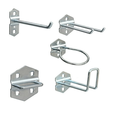 

landege 1 Set/5PCS Peg Board Hook Assortment Iron Organizer Hook Tool Wall Hanger