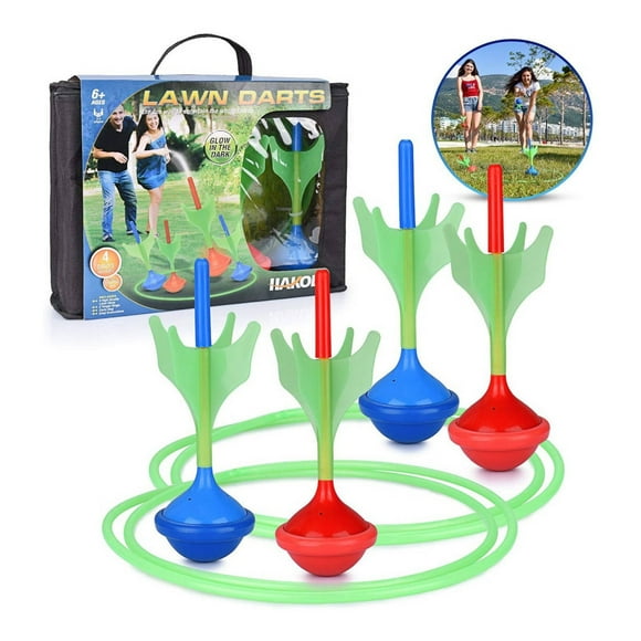 Lawn Darts Game Set for Kids and Adults - Glow in The Dark Outdoor Games Lawn Games for Adults and Family, Soft Tip Lawn Darts Set for Kids Camping Games, Outside Yard Games