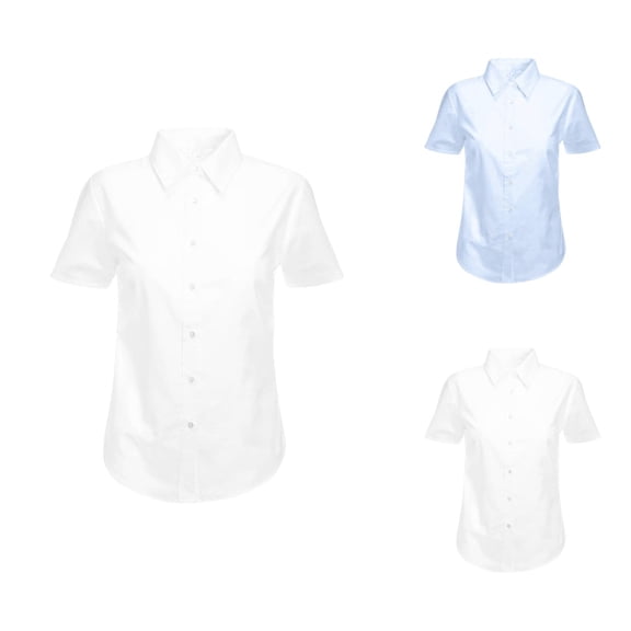 Girls Tops for School Ages Blue Blouse Years Shirt 3 18 Short Sleeve White Sky Color Formal Performance Wear for Girls