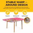 thumbnail image 4 of Pink Spring Easter Table Cloths for 4 Foot Rectangle Tables, Bunny Eggs Floral Botanical Patio Waterproof Elastic Fitted Tablecloths, Washable Rectangular Table Cover for Camping, 4 of 8