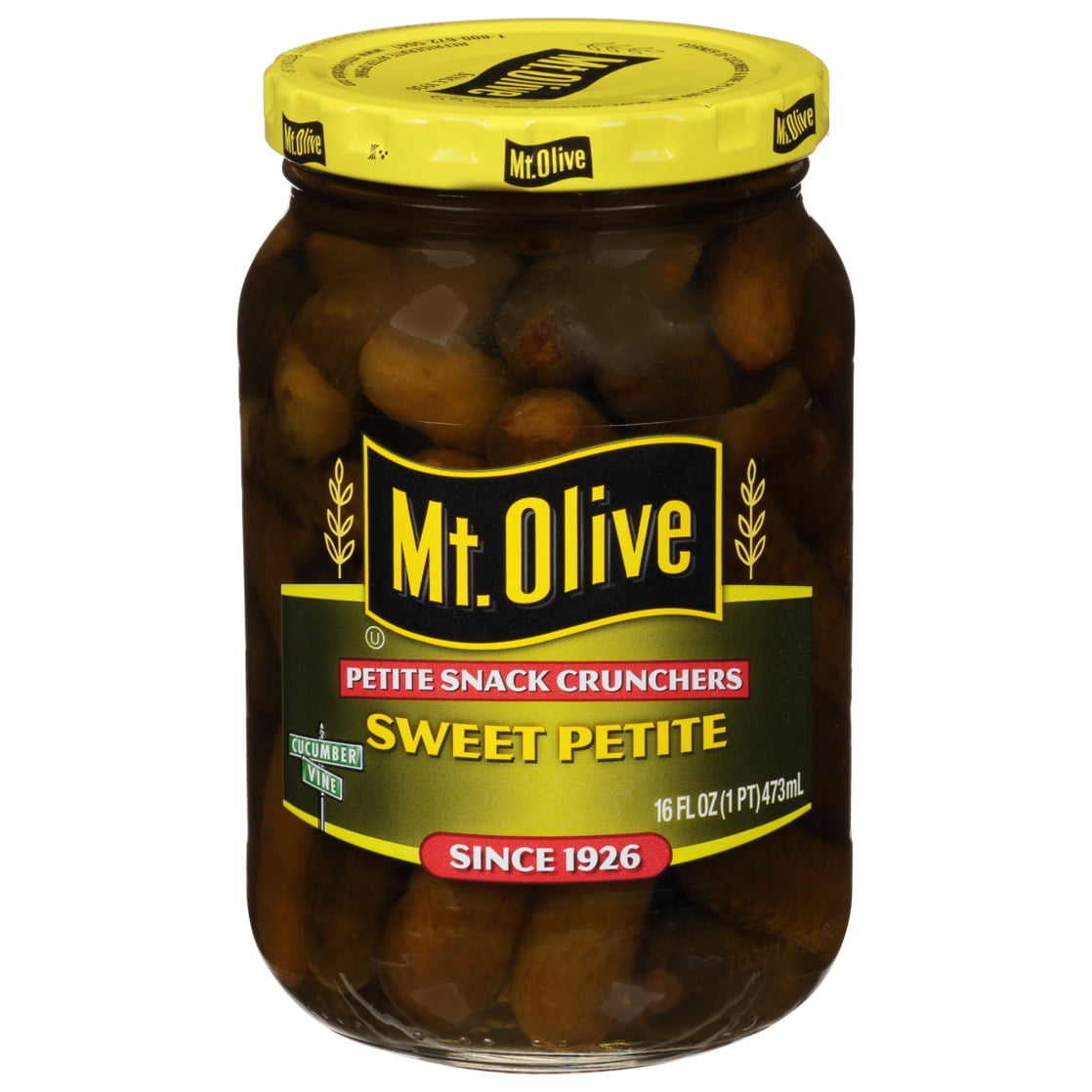 (12 pack) Mt. Olive Sweet Petite Snack Cruncher Pickles - 16 fl oz jar