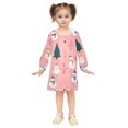 thumbnail image 2 of Girls' long-sleeved dress Snowman Christmas Tree Girls' A-line dress with ribbed cuffs Soft and comfortable, 2 of 6