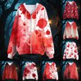 thumbnail image 2 of Towmus Halloween Sweatshirts for Women Graphic Long Sleeve Shirt Full Zipper Lapel Casual Pullover Top, Drawstring Hooded Jackets XS-6XL, 2 of 6