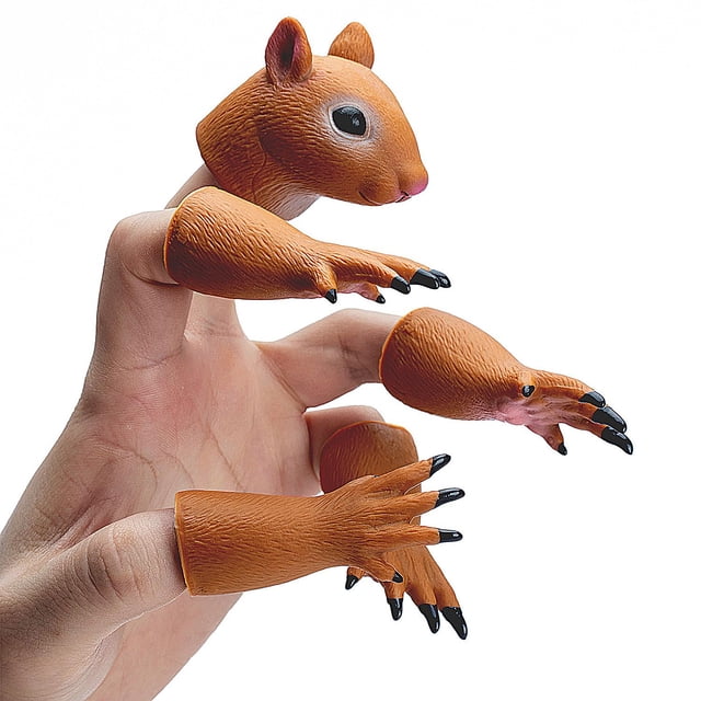Juguetes divertidos para niños Finger Puppet RONIAVL Animal Squirrel
