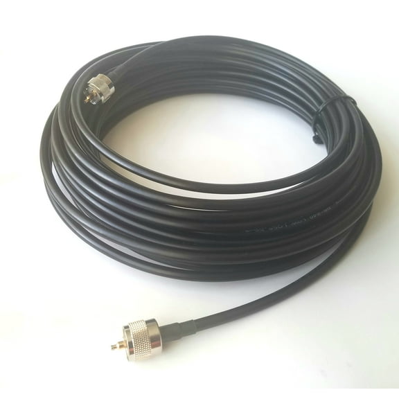 25' Feet Coaxial Low Loss Cable Assembly Jumper LMR240 RG8X Type With Assembled PL259 Connectors. For HAM, CB, Etc. Radio. Tram-Browning BR240