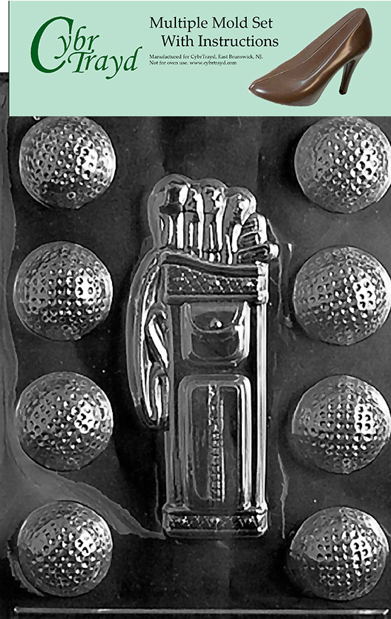 Golf, Caddy, Balls Chocolate Candy Mold with Exclusive Cybrtrayd