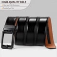 thumbnail image 4 of FALAN MULE Mens Belt Leather Ratchet Belt For Men Dress and Casual with Adjustable Buckle, Trim to Fit,Gift Box, 4 of 9