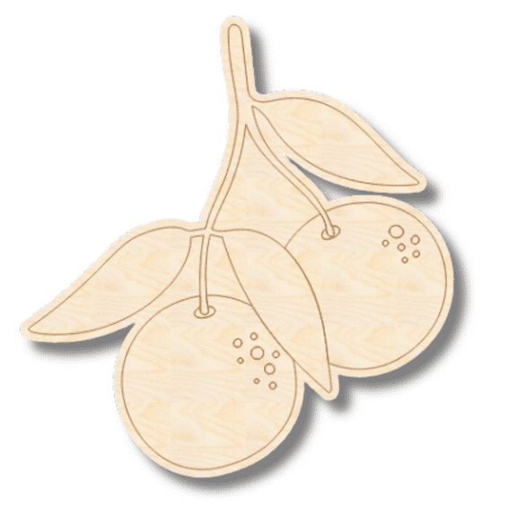 Unfinished Wood Etched Oranges Shape 18" / 1/4"