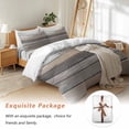 thumbnail image 7 of Retro Dark Grey Stripe Bedding Duvet Cover Set King Size 4 Pieces Peeling Paint Effect Theme Bedding Set with Zipper Closure, 1 Comforter Cover 92x106 Inches 1 Flat Sheet & 2 Pillow Cases, 7 of 7