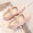 thumbnail image 6 of Huowey Baby Girls Sandals Shoes Fashion Simple Cute Versatile Pearl Bow Decoration Flat Bottom Hook Loop Comfortable Shoes Stylish Footwear, 8.5-9 Years, 6 of 9