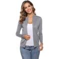 thumbnail image 2 of Aibrou Womens Zip Up Long Sleeve Open Front Knit Cardigan Sweater, 2 of 9