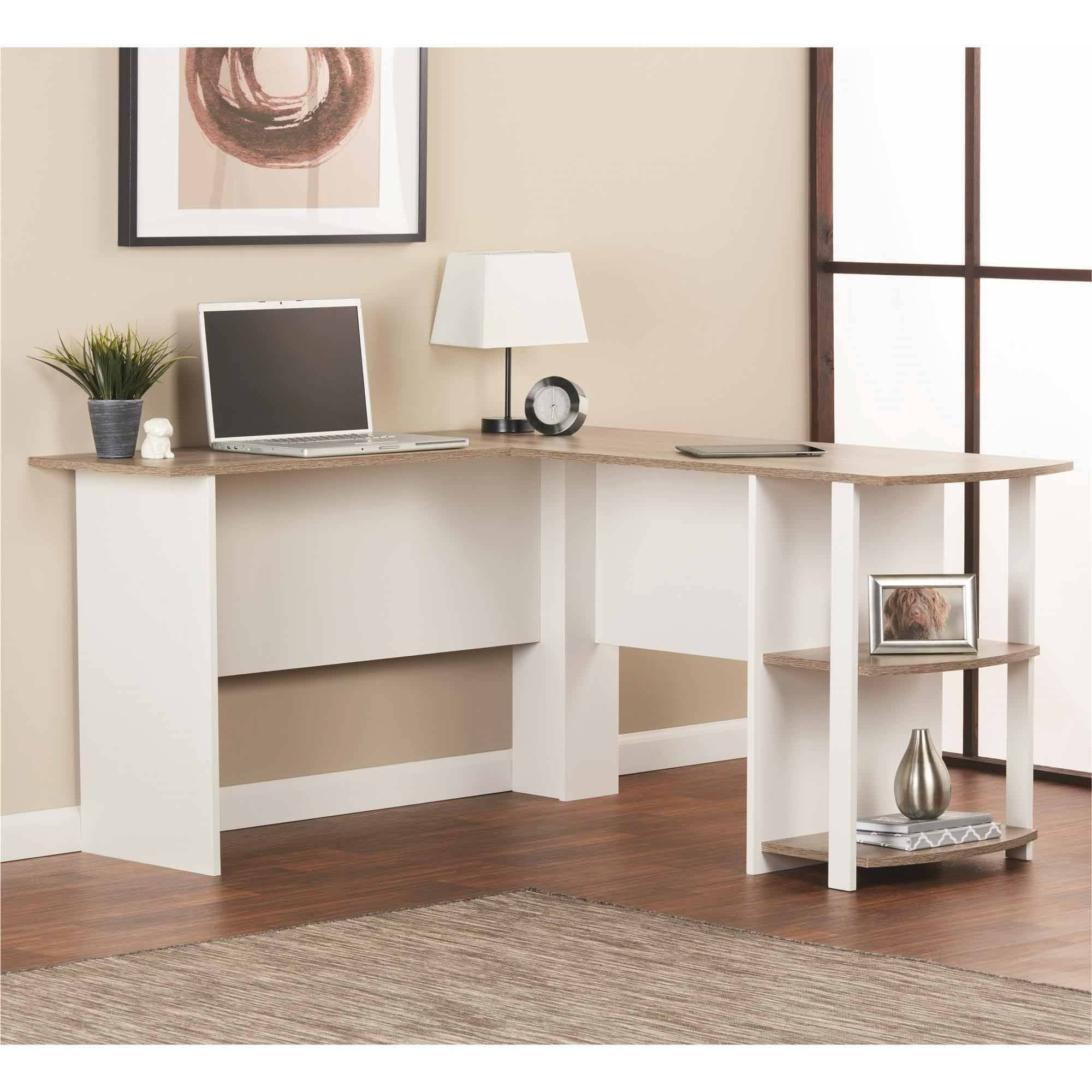 L Shaped Desk with Side Storage Multiple Finishes Walmart