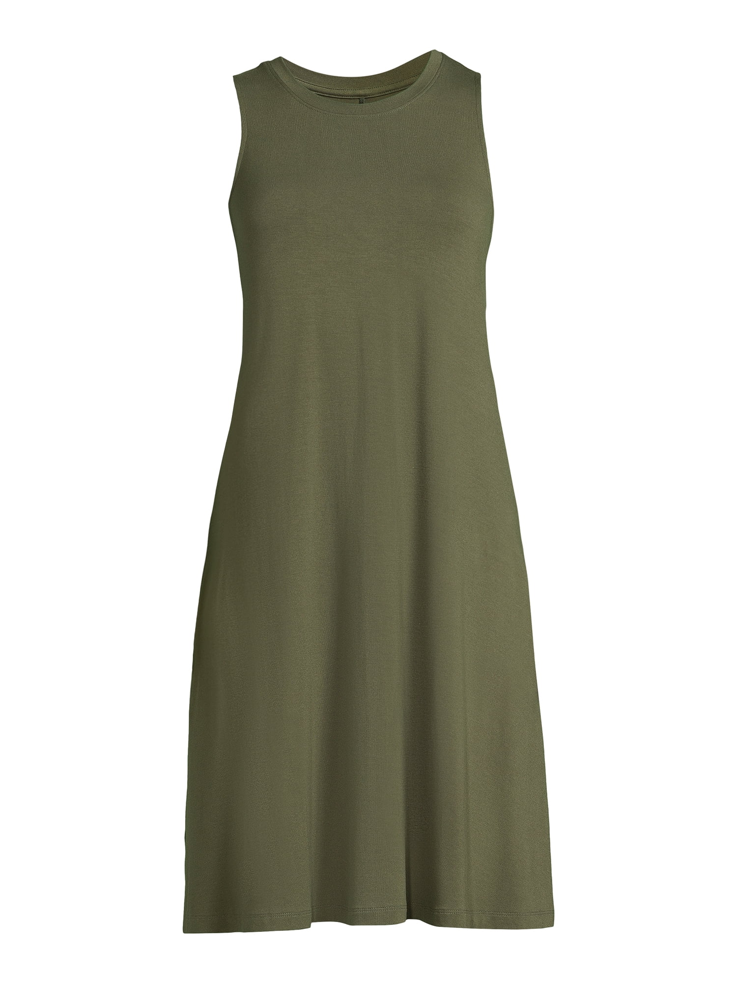 Time and Tru Women's Sleeveless Knit Swing Dress, Sizes XS-XXXL
