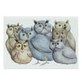 thumbnail image 1 of Owl Cutting Board, Watercolor Hand Drawn Owl Family Portrait Vintage Bohemian Wildlife Birds, Decorative Tempered Glass Cutting and Serving Board, Large Size, Multicolor, by Ambesonne, 1 of 1