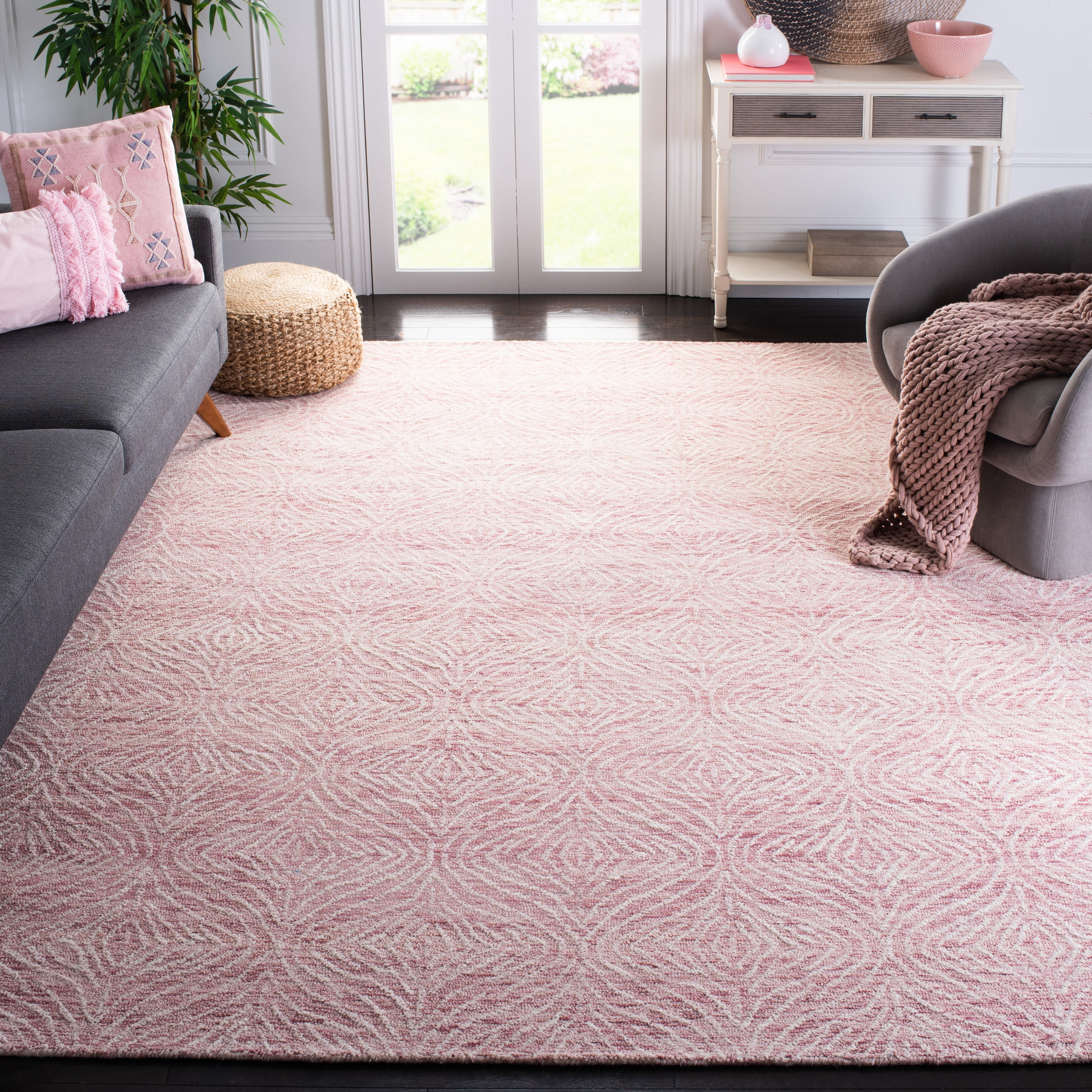 SAFAVIEH Metro Dalach Medallion Area Rug, Dark Pink/Ivory, 8' x 10'