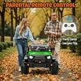 thumbnail image 4 of Funride 4WD 24 Volt Ride on Toys, 2 Seater Electric Car for Kids, Power Car Wheels with Remote, Bluetooth, LED Lights, Green, 4 of 10