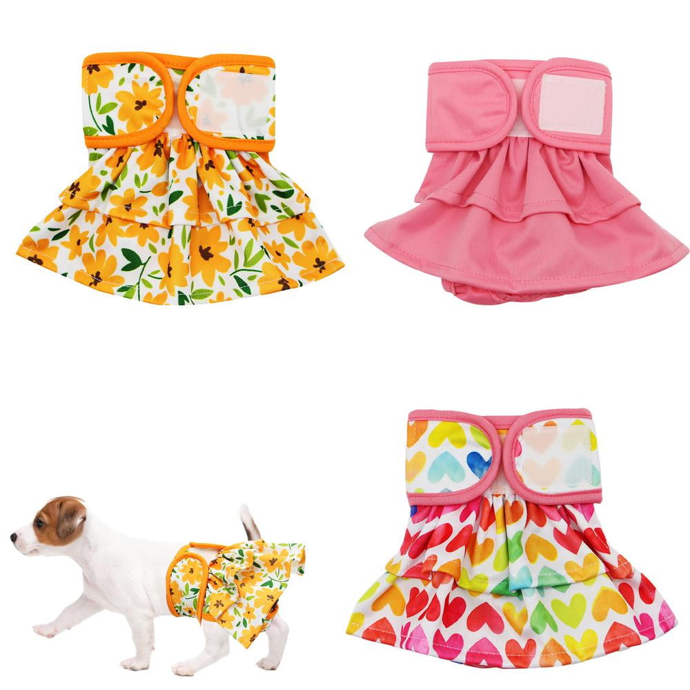 Ksruee Dog Diapers for Female Dogs Period 3pcs Reusable Female Dog