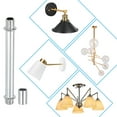 thumbnail image 6 of Uxcell Straight Pipe Lamp Stems Rod Kit, M10 200mm l Rod with Nut, Silver Tone 4 Set, 6 of 6