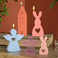 thumbnail image 2 of 7PCS DIY Home House Rabbit Angle Candle Silicone Mold Love House Shape Cake Chocolate Silicone Aromatherapy Home Decor, 2 of 5
