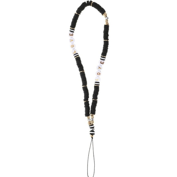 SEWCHICS Phone String Charm Beaded Phone Charm Black 1 Set