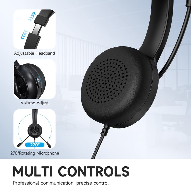 Froura Wired Call Center Headset with Noise Cancelling photo 2