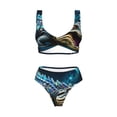 thumbnail image 5 of Honeii Starry Sky Colorful Crocodile Print Women’s Bikini Set,Two Piece Swimsuit Bathing Suits,Stylish High Elasticity Swimwear for Beach and Pool, 5 of 7