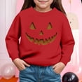 thumbnail image 2 of Staki Toddler Girl Halloween Outfit Halloween Sweatshirts for Toddler Baby Girls Print Pullover Sweater Shirt Crew Neck Tops Long Sleeve Clothes(Red,4Y), 2 of 4