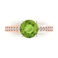 thumbnail image 2 of 2.21ct round cut green natural peridot 14k rose gold Bridal Wedding Engagement Promise Anniversary Ring for Women size 9.25, 2 of 7