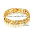 thumbnail image 2 of 12MM Wide Chunky Chain Bracelet Braslet Trendy 14K Yellow Gold Heart Bracelets for Women Men Wristband Jewelry, 2 of 7