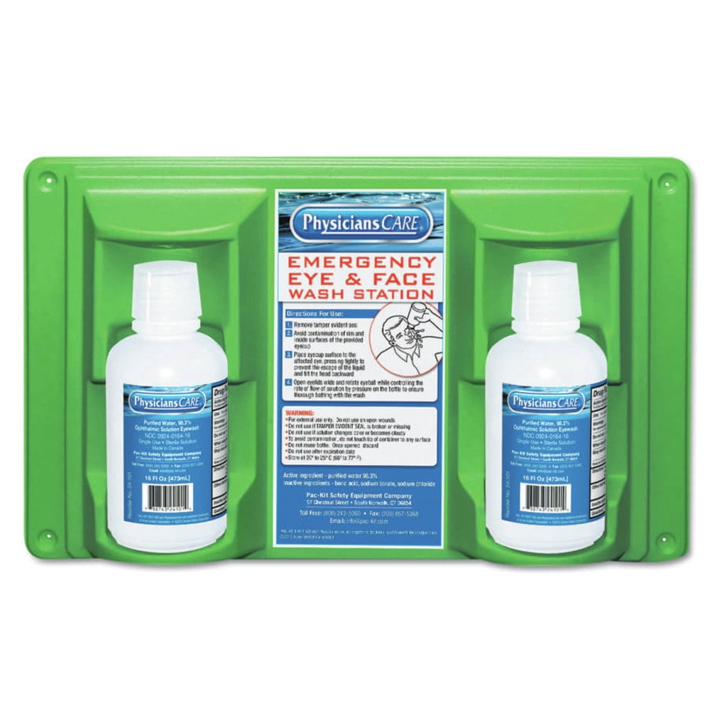 Pac-Kit 24-102 16-OZ. EYE & SKIN FLUSHSTATION W/2 16-OZ B