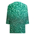 thumbnail image 6 of JTZGDY Sequin Tops for Women Plus Size 3/4 Sleeves Glitter Sparkly Printed Sexy V Neck Basic T-Shirts Dressy Casual Summer Oversized Tunic Blouse Multicolor#02 S, 6 of 6