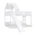 thumbnail image 6 of Harper & Bright Designs Floor House Bunk Bed Frame Full XL Over Queen Size with Slide, Wood Bunk Bed Frame with Roof for Boys and Girls, White, 6 of 12