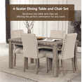 thumbnail image 5 of Morden Fort Farmhouse Dining Table Set for 4, Country Style Kitchen Table with 4 Upholstered Chairs, Rustic Vintage Dining Set for Kitchen or Breakfast Nook, 5 of 5
