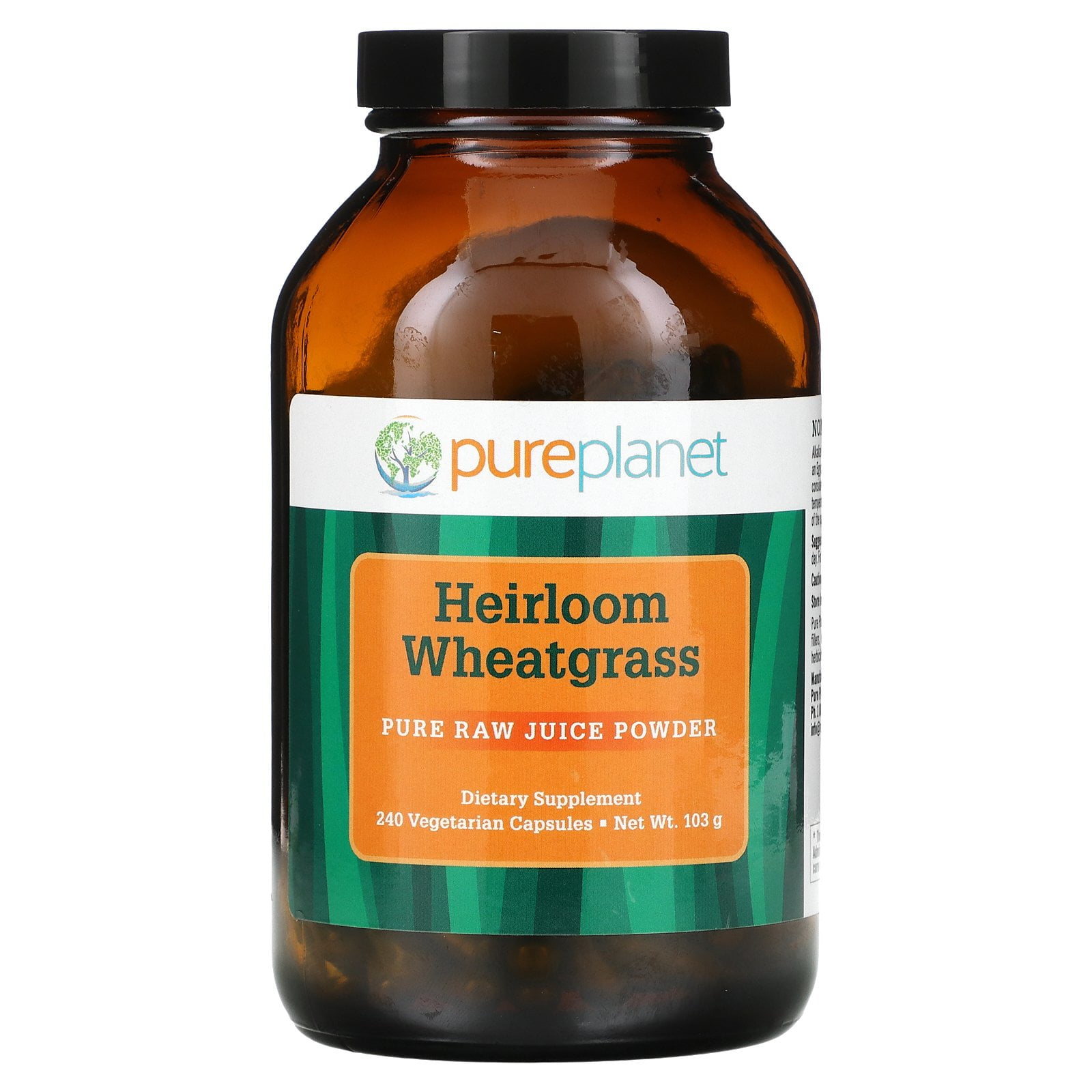 Heirloom Wheatgrass, 240 Vegetarian Capsules, 103 g, Pure