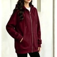 thumbnail image 5 of ClodeEU Women's Long Sleeve Zip Up Drawstring Hoodie Jacket,Casual Loose Sweatshirt Coat with Pocket ,Women's Plus L, 5 of 9