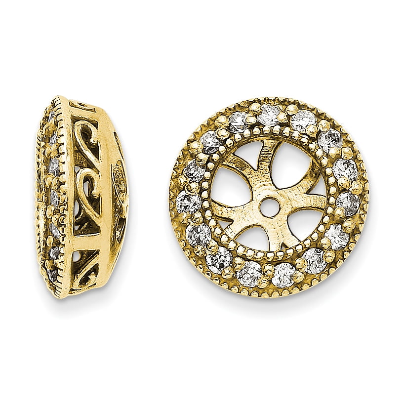 Earring Jackets 14K Yellow Gold Diamond Round Jackets Earrings (0.30