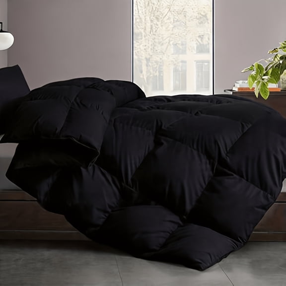 1PC Twin Ultra Soft All Season Comforter, Breathable Box Stitched Design, Solid Color, Machine Washable, Cozy Bedroom Bedding